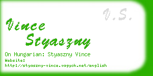 vince styaszny business card